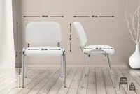 CLP Stuhl Ken Chrom Kunstleder stapelbar und mit modernem Design,weiß
