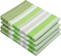 4er Set Geschirrtücher, 50x70 cm, 100% Baumwolle, grün gestreift