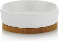 Seifenschale Natura Keramik/Bambus 4cm Ø12cm weiß