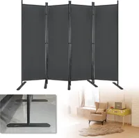 ACXIN Paravent Raumteiler Sichtschutz Trennwand 225 x 180 cm 4 Teile Sichtschutzwand Wandschirm Faltbar Garten Büros Raumteiler Stellwand (Dunkelgrau)