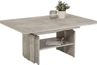 Funktionscouchtisch Jerome - Nachbildung Betonoptik - höhenverstellbar durch Lift - ausziehbar - Ablageboden - 110-177x68 cm