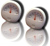 2x Magnetthermometer Thermometer magnetisch rund Innen Außen Kühlschrank