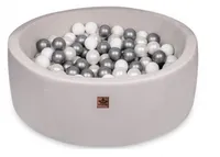 Baby Nellys Bazén pro děti 90x30 cm Velvet + 200 balónků, šedý,