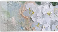 DEQORI Küchenrückwand Glas 80x40 cm 'Pastellblütenmeer' Spritzschutz Bad Rückwand Küche