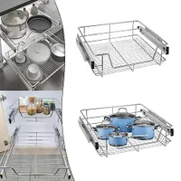 NAIZY 4 Stück Teleskopschublade Küchen Organizer Schrankauszug Küchenschublade, Küchenschrank Regal Einsatz Schlafzimmerschublade Schrankkörbe für Schlafzimmerschränke mit Schienensystem, 60cm