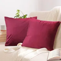 2er Set Kissenbezug 40x40cm, Samt flauschig weich, mit verstecktem Reißverschluss