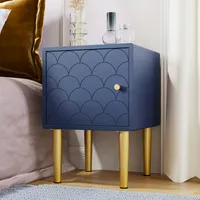 Flieks stolik nocny szafka nocna stolik boczny wzór rybia łuska 35*35*50cm granatowy