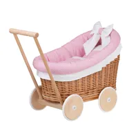 Kočík pre bábiku Luna Willow v prírodnej farbe (ružový) 48X28 H26/47 CM