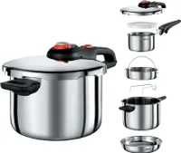 Tefal Ingenio Emotion 6 tlg Set, Schnellkochtopf 6L, Bratpfanne 24cm, Stieltopf 16 cm, hochwertiger Edelstahl, 5-Fach Sicherheitssystem | Geeignet für alle Herdarten, inklusive Induktion