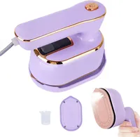 OKWISH Dampfbügeleisen, 1000W Reise Steamer Dampfglätter, 15 Sekunden Schnelles Aufheizen Reisebügeleisen Mini, 180° Faltbares Tragbares Klein Bügeleisen Dampf für Zuhause und Reisegebrauch Lila