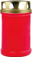 Grabkerze Rot, Brenndauer: 48 Stunden ( Deckel Gold )