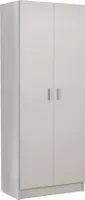 Mehrzweck-Schrank Dbaldi, Besenschrank mit 2 Türen, Schuhregal mit Regalen, Besenkammer, 73x37h180 cm, Weiß