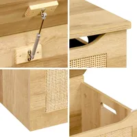 sweeek - Rattan-Spielzeugtruhe, Klappdeckel, seitliche Griffe - Natur