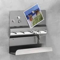 Schlüsselleiste Schlüsselboard Wandboard Magnete Ablage Edelstahl B25xT6xH24cm