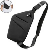 Multi-Pocket Brusttasche Herren, Anti-Diebstahl umh?ngetaschen Herren, Sling Crossbody Schultertasche Herren kleinBlack