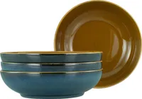 CreaTable, 22887, Mallorca Blau, Poke Bowl 4-tlg, Steinzeug