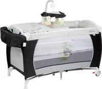 BabyGo Reisebett Sleeper Deluxe, Schwarz, inkl. Wickelauflage