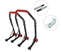 SEFIS D18 Motorradständer Set Vorder- und Hinterrad - rot - single / 2in1