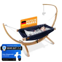 CHILDOO Baby Hängematte mit Gestell – Endlich ruhiger Schlaf! – blau