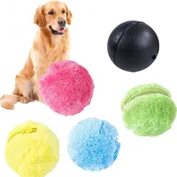 Hundeplüsch-Spielzeugball, elektrisches Rollset enthält 4 Plüschkappen, interaktives Haustierspielzeug, für elektrische Rollbälle aus Plüsch für Hunde und Katzen
