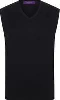 Henbury Herren Feinstrick-Pullunder mit V-Ausschnitt RW663 (S) (Schwarz)
