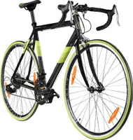 Galano Giro D'Italia Rennrad 28 Zoll Damen Herren 155 - 195 cm Fahrrad 14 Gänge Fitnessrad schwarz grün 59 cm