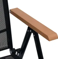 vidaXL Gartenstühle Klappbar 2 Stk. Aluminium und Textilene Schwarz
