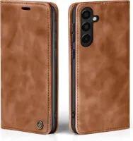 Handyhülle für Samsung Galaxy A16 / A16 5G Klapphülle Bookcase Flip Cover Handy Tasche Hülle Etui Farbe: Hellbraun