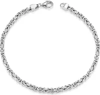MATERIA Königskette 925 Silber Herren Armband 3mm diamantiert rhodiniert deutsche Fertigung #SA-36