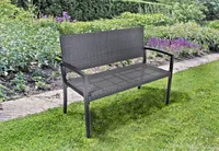 Parkbank Gartenbank Sitzbank Terrasse Kunststoff Schwarz