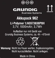 Grundig Akku 962 für Digta 7-Serie gcm9620