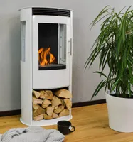 GLOW FIRE Ethanol Kamin 'Göteborg' | Ethanolofen in weiß mit 6 Std. Brenndauer und 2 KW Heizleistung | HxBxT: 97,8x50x30 cm