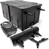 Kompletná sada SunSun: rybníkový filter CBF-350B do 60000 l ako prietokový filter, rybníkové čerpadlo NEO10000 SuperECO 10000 l/h 80 W, rybníkový čistič CUV-218 UVC s 18 W, Y-rozdeľovač