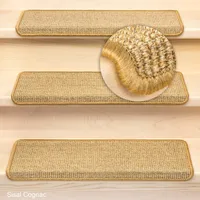 Stufenmatten Sisal Rechteckig Cognac 15 Stück