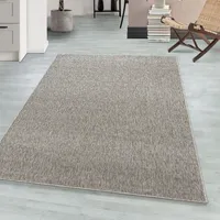 Teppium Loop pile carpet Dywan do salonu z krótkim włosiem Uni Nowoczesny Jednokolorowy wzór Łatwy w pielęgnacji, Beżowy, 160 x 230 cm