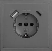 Schutzkontakt-Steckdose McPower Shallow 1x USB-C - 18W Quickcharge - 1x USB-A