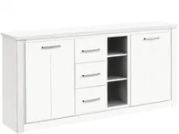 Celci | Schrank mit 2 Türen und 3 Schubladen aus Kiefer Weiß