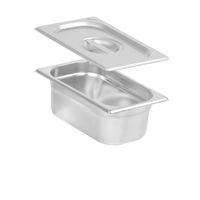Mahlzeit GN Behälter 1/4 mit Deckel, Höhe 100 mm, Edelstahl Wärmebehälter, Geeignet für Chafing Dish