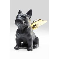 Kare Figur Sitting Angel Dog mit Engelsflügeln Schwarz-Gold
