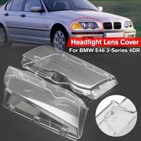 Paar Frontscheinwerfer-Deckung, Scheinwerferglas LINKS+RECHTS Für BMW 3er E46 4DR 1998-2001, Kunststoff