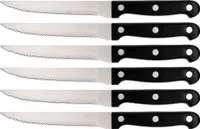 6x Steakmesser Edelstahl Pizzamesser Steak Messer Grillbesteck Fleischmesser Set