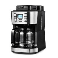 Fortuna Lai Barista kávovar na filtrovanú kávu s mlynčekom s termo kanvičkou | Vrátane termo kanvičky až na 10 veľkých šálok kávy | Na zrnkovú a práškovú kávu , čierna/sivá