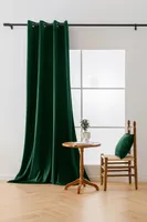Gardinen Cotton Market - Verdunkelungsvorhang - Gardinenstange Curtains - Vorhänge für Fenster und Balkontür - mit Ösen , 250x140 cm, Grün