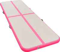 vidaXL Nafukovacia gymnastická podložka s pumpou 300 × 100 × 10 cm PVC ružová