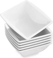 MALACASA, série Blance, 6 ks. Porcelánová sada misek na cereálie Dezertní misky Miska pro 6 osob