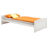 Einzelbett Kinderbett Holzbett Bett FRITZ, 90x200 cm  Kiefer massiv weiß lackiert