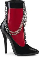 DOMINA-1033 Damen Booties von Devious, Schwarz-Rot EU 41, US 11