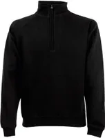 Fruit of the Loom - Classic Zip Neck Sweat - Black - XXL