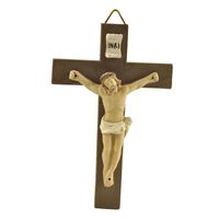 Vintage Jesus Christus Wandkreuz Kruzifix Handgemalte heilige katholische 