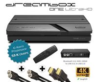 Dreambox One Ultra HD 2x DVB-S2X Multistream Tuner (4K, 2160p, E2 Linux, Dual Wifi H.265, HEVC) inkl. gratis Kabelset